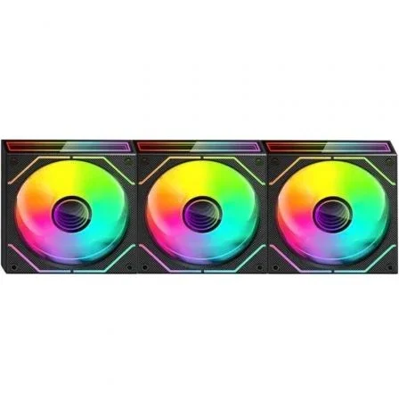 Mars Gaming Kit 3 ventiladores auxiliar MF-3D PRO Negro 120mm ARGB Control Remoto 1600 RPM